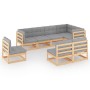 Garden furniture 8 pieces and cushions solid pine wood by vidaXL, Garden sets - Ref: Foro24-3076674, Price: 820,00 €, Discoun...