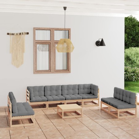 9-piece garden furniture set with solid pine wood cushions by vidaXL, Garden sets - Ref: Foro24-3076484, Price: 889,34 €, Dis...