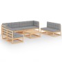 9-piece garden furniture set with solid pine wood cushions by vidaXL, Garden sets - Ref: Foro24-3076484, Price: 888,99 €, Dis...