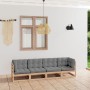 4-seater garden sofa with solid pine wood cushions by vidaXL, Outdoor sofas - Ref: Foro24-3076409, Price: 374,10 €, Discount: %