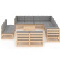 Garden furniture set 12 pieces and cushions solid pine wood by vidaXL, Garden sets - Ref: Foro24-3076939, Price: 1,00 €, Disc...