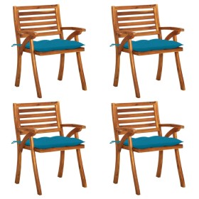 Garden chairs with cushions 4 units solid acacia wood by vidaXL, Garden chairs - Ref: Foro24-3075193, Price: 360,47 €, Discou...