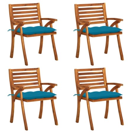 Garden chairs with cushions 4 units solid acacia wood by vidaXL, Garden chairs - Ref: Foro24-3075193, Price: 347,99 €, Discou...