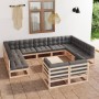 12-teiliges Gartenmöbel-Set und Kissen aus massivem Kiefernholz von vidaXL, Gartensets - Ref: Foro24-3077269, Preis: 1,00 €, ...