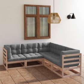 5-piece garden furniture set with solid pine wood cushions by vidaXL, Garden sets - Ref: Foro24-3076544, Price: 476,45 €, Dis...