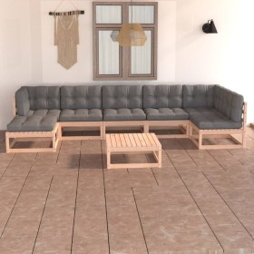 Garden furniture 8 pieces and solid pine wood cushions by vidaXL, Garden sets - Ref: Foro24-3076749, Price: 648,79 €, Discoun...