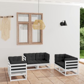 6-piece garden furniture set with solid pine wood cushions by vidaXL, Garden sets - Ref: Foro24-3076490, Price: 492,05 €, Dis...