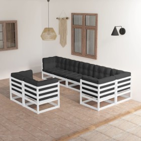 Garden furniture 8 pieces and cushions solid pine wood by vidaXL, Garden sets - Ref: Foro24-3076705, Price: 787,99 €, Discoun...