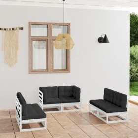 Juego de muebles de jardín 6 pzas y cojines pino maciza de vidaXL, Conjuntos de jardín - Ref: Foro24-3076460, Precio: 553,62 ...