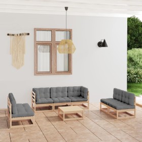 Garden furniture set 8 pieces and cushions solid pine wood by vidaXL, Garden sets - Ref: Foro24-3076474, Price: 738,69 €, Dis...