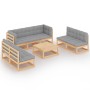 Garden furniture set 8 pieces and cushions solid pine wood by vidaXL, Garden sets - Ref: Foro24-3076474, Price: 738,69 €, Dis...