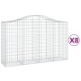 Gabionenkörbe 8 Stück Bogenform Eisen 200x50x120/140 cm von vidaXL, Töpfe und Pflanzgefäße - Ref: Foro24-3145667, Preis: 813,...