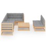 Garden furniture 8 pieces and cushions solid pine wood by vidaXL, Garden sets - Ref: Foro24-3076659, Price: 741,62 €, Discoun...