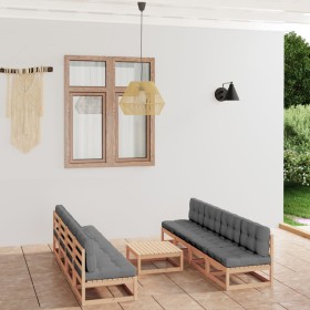 9-piece garden furniture set with solid pine wood cushions by vidaXL, Garden sets - Ref: Foro24-3076404, Price: 967,99 €, Dis...