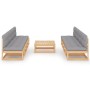 9-piece garden furniture set with solid pine wood cushions by vidaXL, Garden sets - Ref: Foro24-3076404, Price: 971,53 €, Dis...