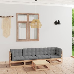 5-piece garden furniture set with solid pine wood cushions by vidaXL, Garden sets - Ref: Foro24-3076414, Price: 418,99 €, Dis...