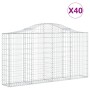 Wire mesh baskets 40 units, arched shape, iron, 200x30x100/120 cm by vidaXL, Pots and planters - Ref: Foro24-3145448, Price: ...