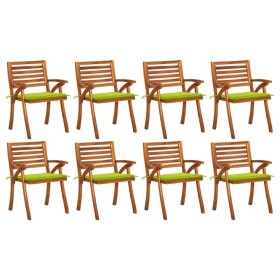 Garden chairs 8 units solid teak wood with cushions by vidaXL, Garden chairs - Ref: Foro24-3075212, Price: 622,27 €, Discount: %