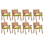 Garden chairs 8 units solid teak wood with cushions by vidaXL, Garden chairs - Ref: Foro24-3075212, Price: 622,27 €, Discount: %