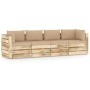 4-seater garden sofa with impregnated pine wood cushions by vidaXL, Garden sets - Ref: Foro24-3074606, Price: 533,22 €, Disco...