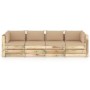 4-Sitzer-Gartensofa mit Kissen aus imprägniertem Kiefernholz von vidaXL, Gartensets - Ref: Foro24-3074606, Preis: 533,22 €, R...