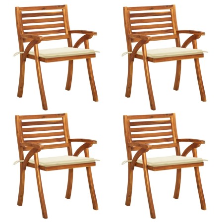 Garden chairs with cushions 4 units solid acacia wood by vidaXL, Garden chairs - Ref: Foro24-3075176, Price: 352,99 €, Discou...