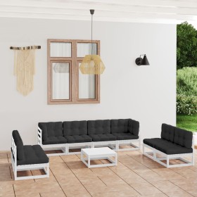 9-piece garden furniture set with solid pine wood cushions by vidaXL, Garden sets - Ref: Foro24-3076485, Price: 718,68 €, Dis...