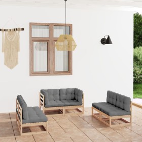 6-piece garden furniture set with solid pine wood cushions by vidaXL, Garden sets - Ref: Foro24-3076459, Price: 587,77 €, Dis...