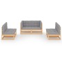 6-piece garden furniture set with solid pine wood cushions by vidaXL, Garden sets - Ref: Foro24-3076459, Price: 587,09 €, Dis...