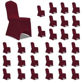 Elastic chair cover 30 units burgundy color by vidaXL, Covers - Ref: Foro24-3051646, Price: 97,65 €, Discount: %