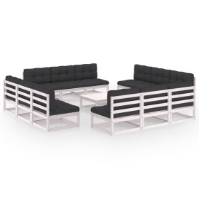 Garden furniture set 13 pieces and solid pine wood cushions by vidaXL, Garden sets - Ref: Foro24-3076330, Price: 973,99 €, Di...