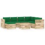 Garden furniture 8 pieces with green impregnated wood cushions by vidaXL, Garden sets - Ref: Foro24-3074776, Price: 722,10 €,...