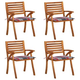 Garden chairs with cushions 4 units solid acacia wood by vidaXL, Garden chairs - Ref: Foro24-3075187, Price: 342,99 €, Discou...