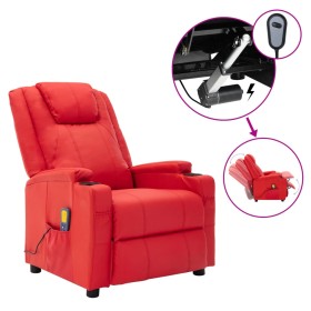 Sillón de masaje eléctrico cuero sintético rojo de vidaXL, Sillones de masaje eléctricos - Ref: Foro24-3073800, Precio: 271,9...