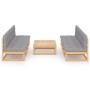 7-piece garden furniture set with solid pine wood cushions by vidaXL, Garden sets - Ref: Foro24-3076364, Price: 695,30 €, Dis...