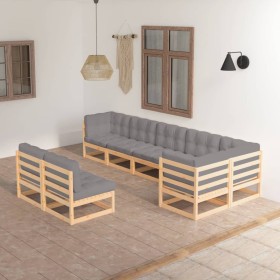 Muebles de jardín 8 pzas y cojines madera maciza pino de vidaXL, Conjuntos de jardín - Ref: Foro24-3076664, Precio: 818,99 €,...