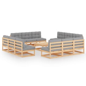 Garden furniture set 13 pieces and solid pine wood cushions by vidaXL, Garden sets - Ref: Foro24-3076329, Price: 1,00 €, Disc...