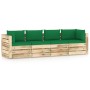 4-Sitzer-Gartensofa mit Kissen aus imprägniertem Kiefernholz von vidaXL, Gartensets - Ref: Foro24-3074608, Preis: 416,14 €, R...