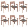 Stackable garden chairs 6 pcs teak wood with cushions by vidaXL, Garden chairs - Ref: Foro24-3072588, Price: 501,25 €, Discou...