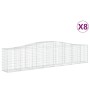 Gabion baskets 8 pcs arch shape iron 400x50x80/100 cm by vidaXL, Pots and planters - Ref: Foro24-3145949, Price: 1,00 €, Disc...