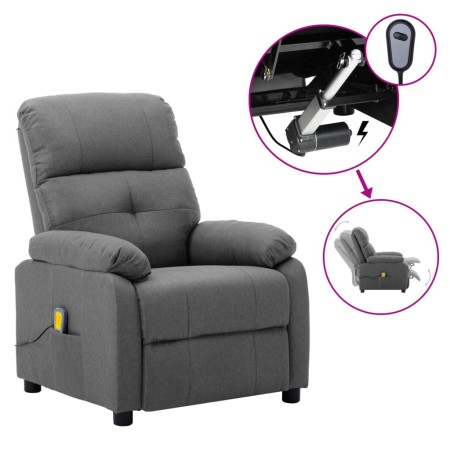 Sillón de masaje eléctrico tela gris claro de vidaXL, Sillones de masaje eléctricos - Ref: Foro24-3073812, Precio: 200,69 €, ...