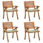 Garden chairs with cushions 4 units solid acacia wood by vidaXL, Garden chairs - Ref: Foro24-3075186, Price: 374,81 €, Discou...