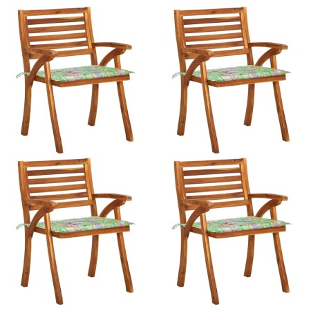 Garden chairs with cushions 4 units solid acacia wood by vidaXL, Garden chairs - Ref: Foro24-3075186, Price: 374,81 €, Discou...