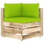 Garden furniture 9 pieces with green impregnated wood cushions by vidaXL, Garden sets - Ref: Foro24-3074746, Price: 1,00 €, D...