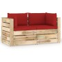 2-Sitzer-Palettensofa mit grün imprägnierten Kiefernholzkissen von vidaXL, Gartensets - Ref: Foro24-3074549, Preis: 297,96 €,...