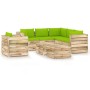 Garden furniture 8 pieces with green impregnated wood cushions by vidaXL, Garden sets - Ref: Foro24-3074890, Price: 757,99 €,...