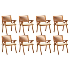 Garden chairs 8 pcs solid teak wood with cushions by vidaXL, Garden chairs - Ref: Foro24-3075203, Price: 564,99 €, Discount: %