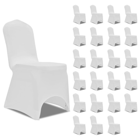 Cream-colored elastic chair cover, 24 units by vidaXL, Covers - Ref: Foro24-3051636, Price: 83,22 €, Discount: %