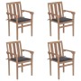 Stackable garden chairs 4 pcs solid teak wood with cushions by vidaXL, Garden chairs - Ref: Foro24-3073379, Price: 473,82 €, ...