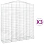 Gabion baskets 3 pcs arch shape iron 200x50x220/240 cm by vidaXL, Pots and planters - Ref: Foro24-3145767, Price: 480,76 €, D...